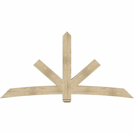 Ekena Millwork Alberta Rough Sawn Timber Gable Bracket, Douglas Fir, 96"W x 48"H x 6"D x 6"F, 12/12 Pitch GBW096X48X0606ALB00RDF